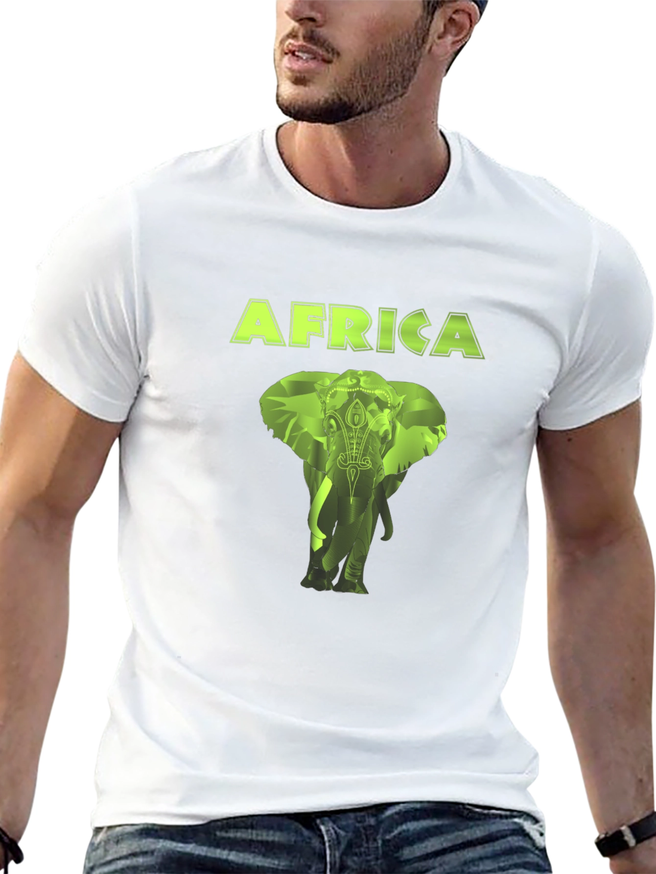 Africa Elephant Graphic Black T-Shirt