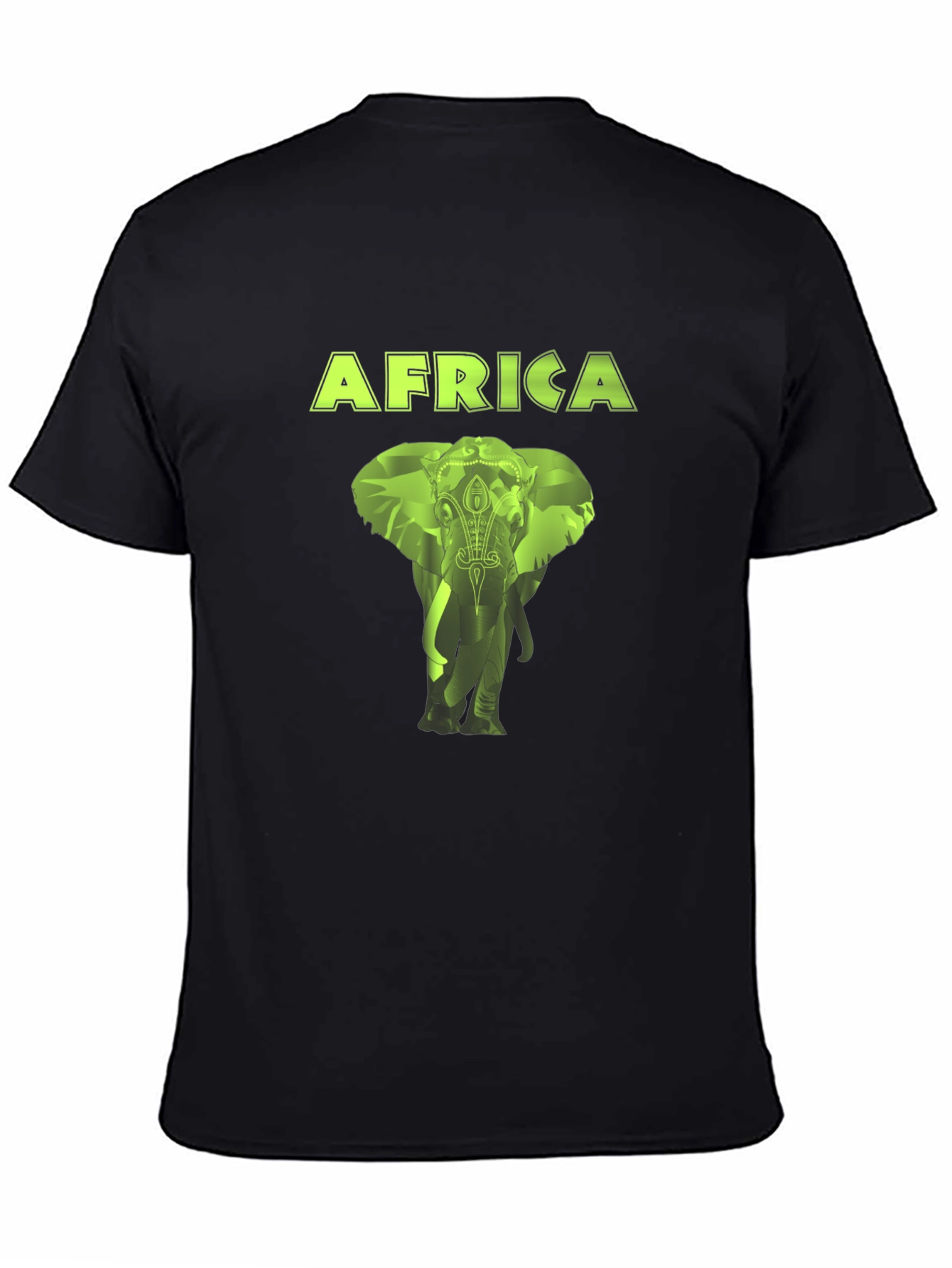 Africa Elephant Graphic Black T-Shirt