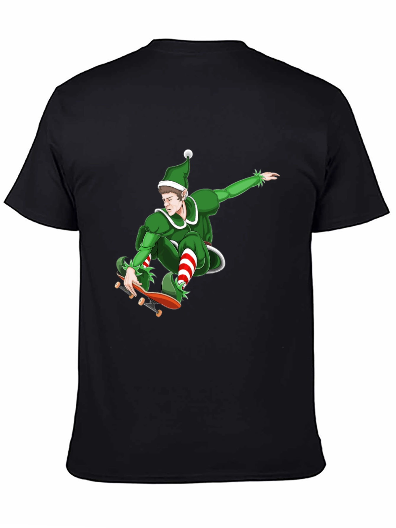 Skateboarding Elf Graphic T-Shirt - Holiday Fun!