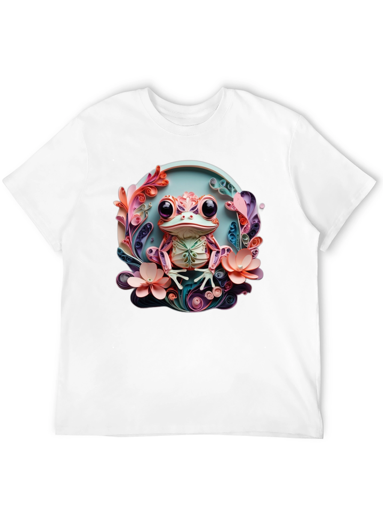 Quilled Frog Graphic T-Shirt - Unique Artistic Design