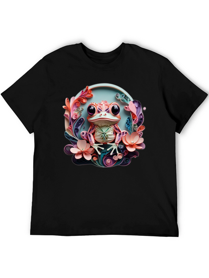 Quilled Frog Graphic T-Shirt - Unique Artistic Design
