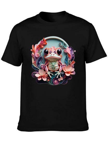 Quilled Frog Graphic T-Shirt - Unique Artistic Design
