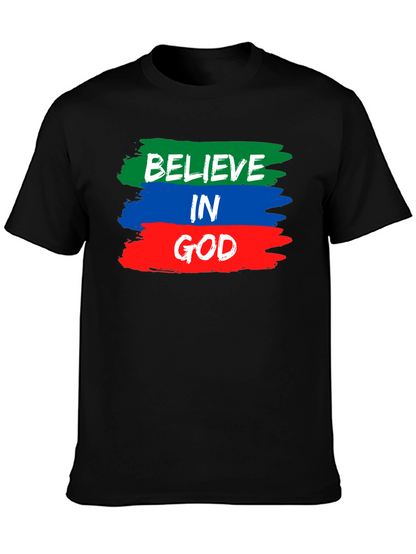 Believe in God T-Shirt - Brush Stroke Design