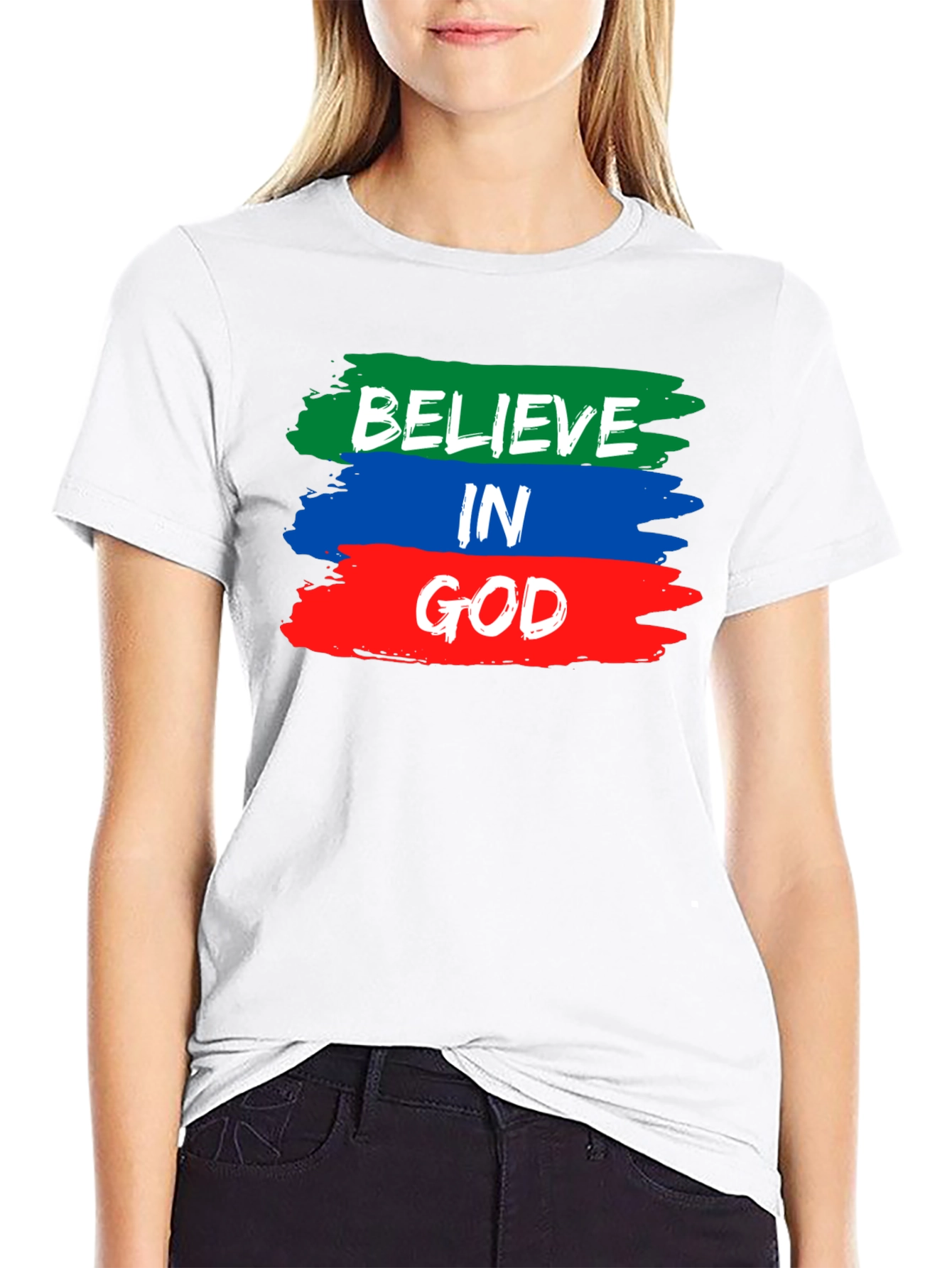 Believe in God T-Shirt - Brush Stroke Design