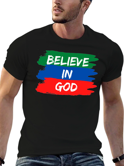 Believe in God T-Shirt - Brush Stroke Design