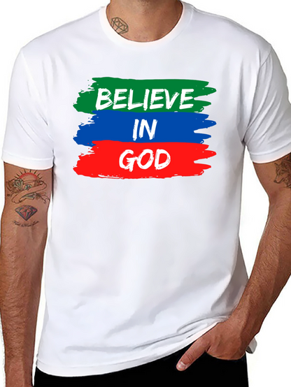 Believe in God T-Shirt - Brush Stroke Design
