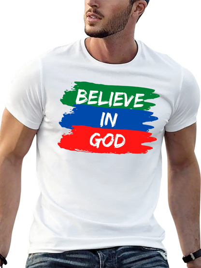 Believe in God T-Shirt - Brush Stroke Design