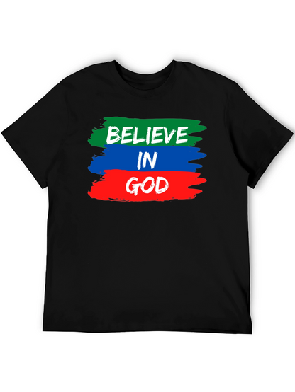 Believe in God T-Shirt - Brush Stroke Design