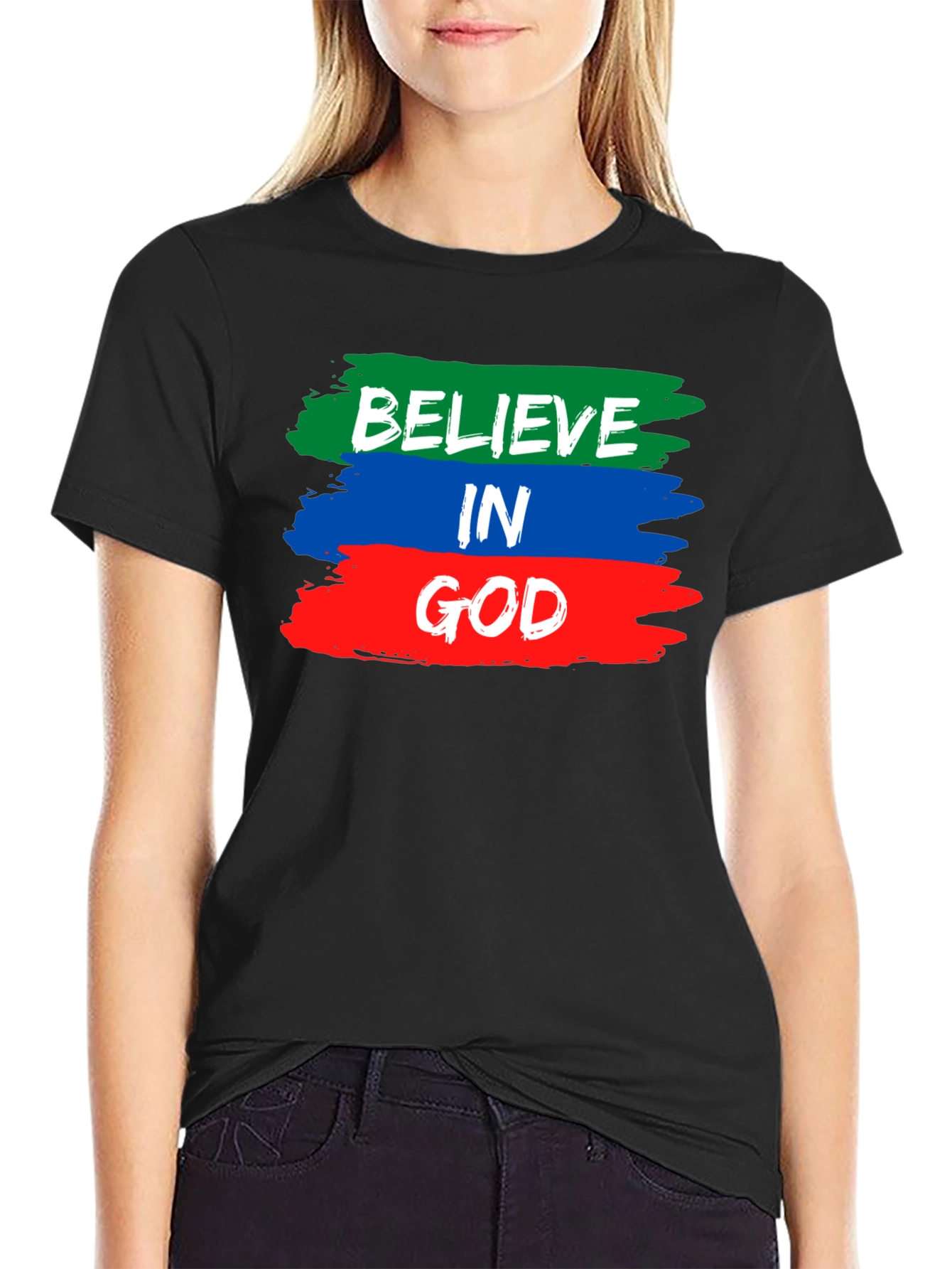 Believe in God T-Shirt - Brush Stroke Design