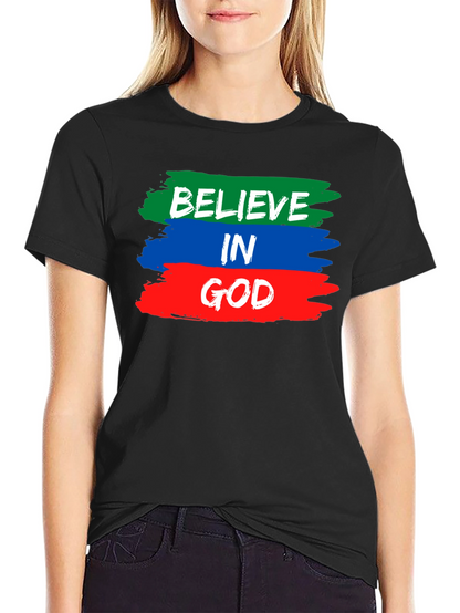 Believe in God T-Shirt - Brush Stroke Design