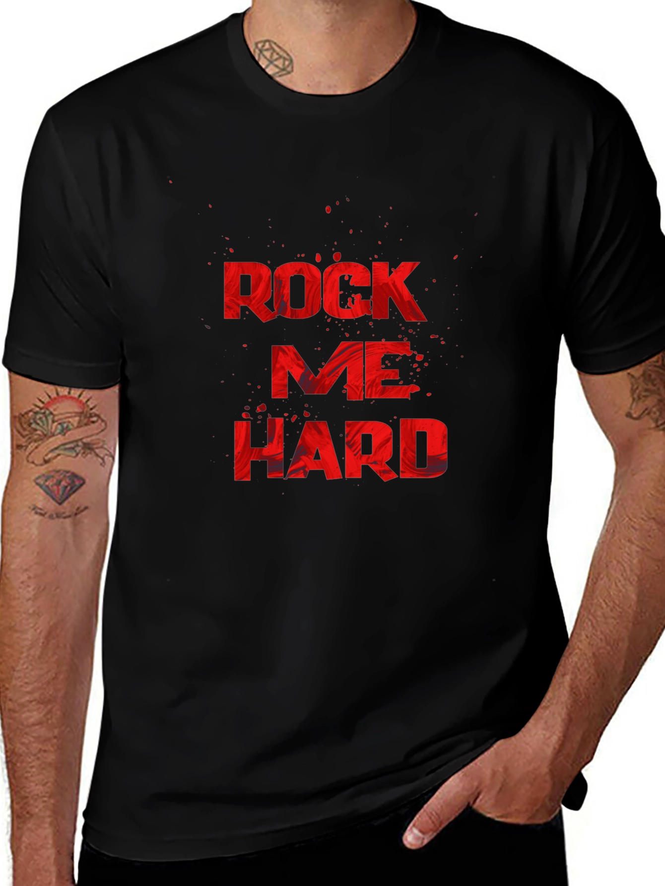 Rock Me Hard Black Graphic T-Shirt