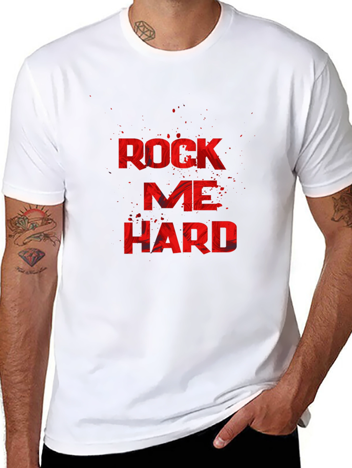 Rock Me Hard Black Graphic T-Shirt