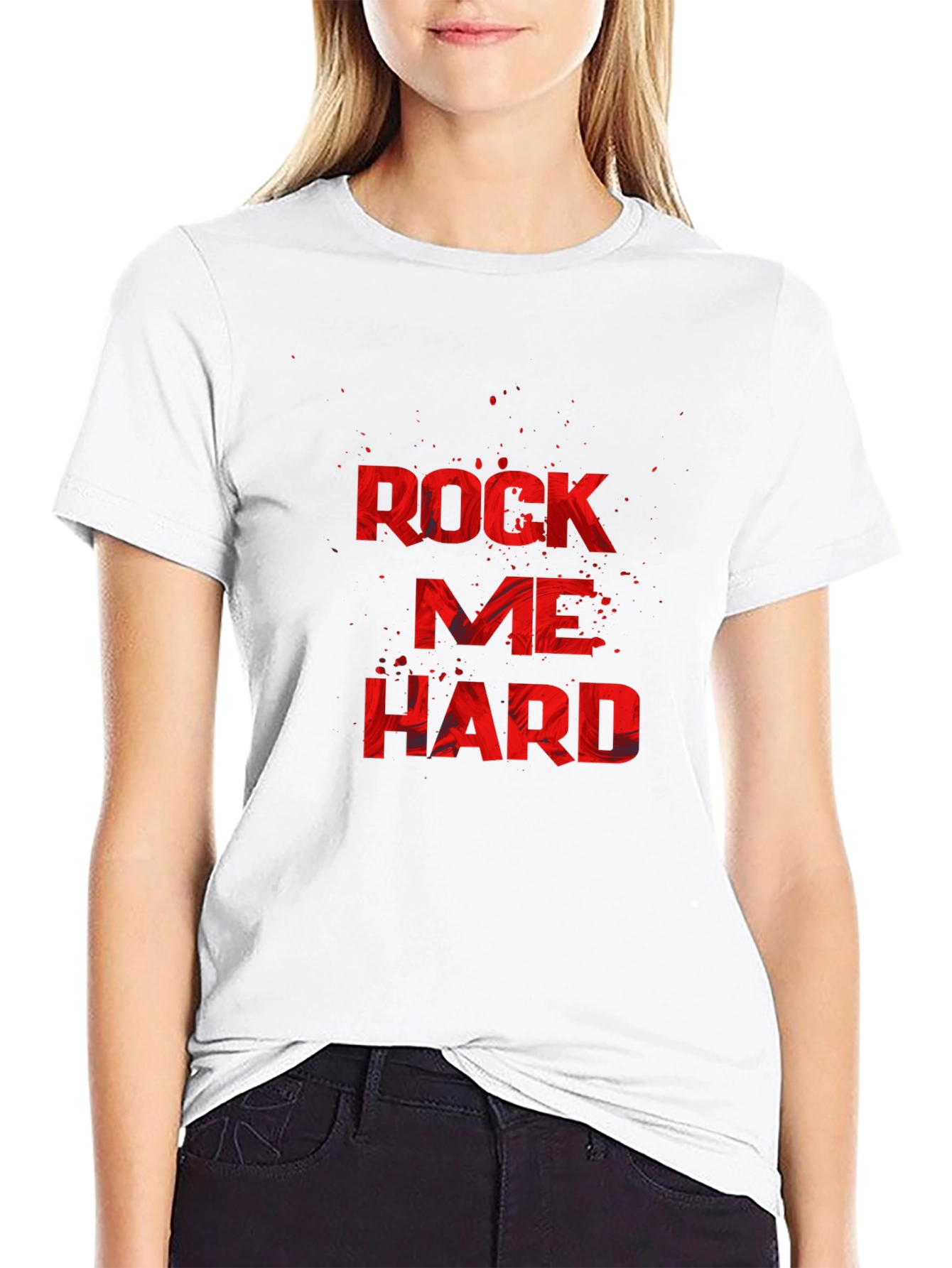 Rock Me Hard Black Graphic T-Shirt