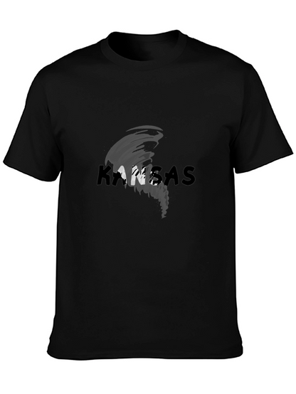 Kansas Tornado Graphic Print Tee - Black