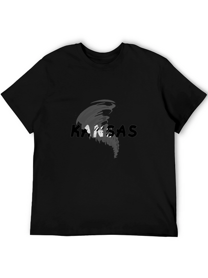 Kansas Tornado Graphic Print Tee - Black