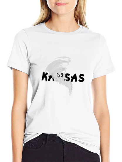 Kansas Tornado Graphic Print Tee - Black