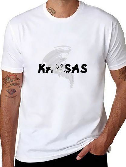 Kansas Tornado Graphic Print Tee - Black