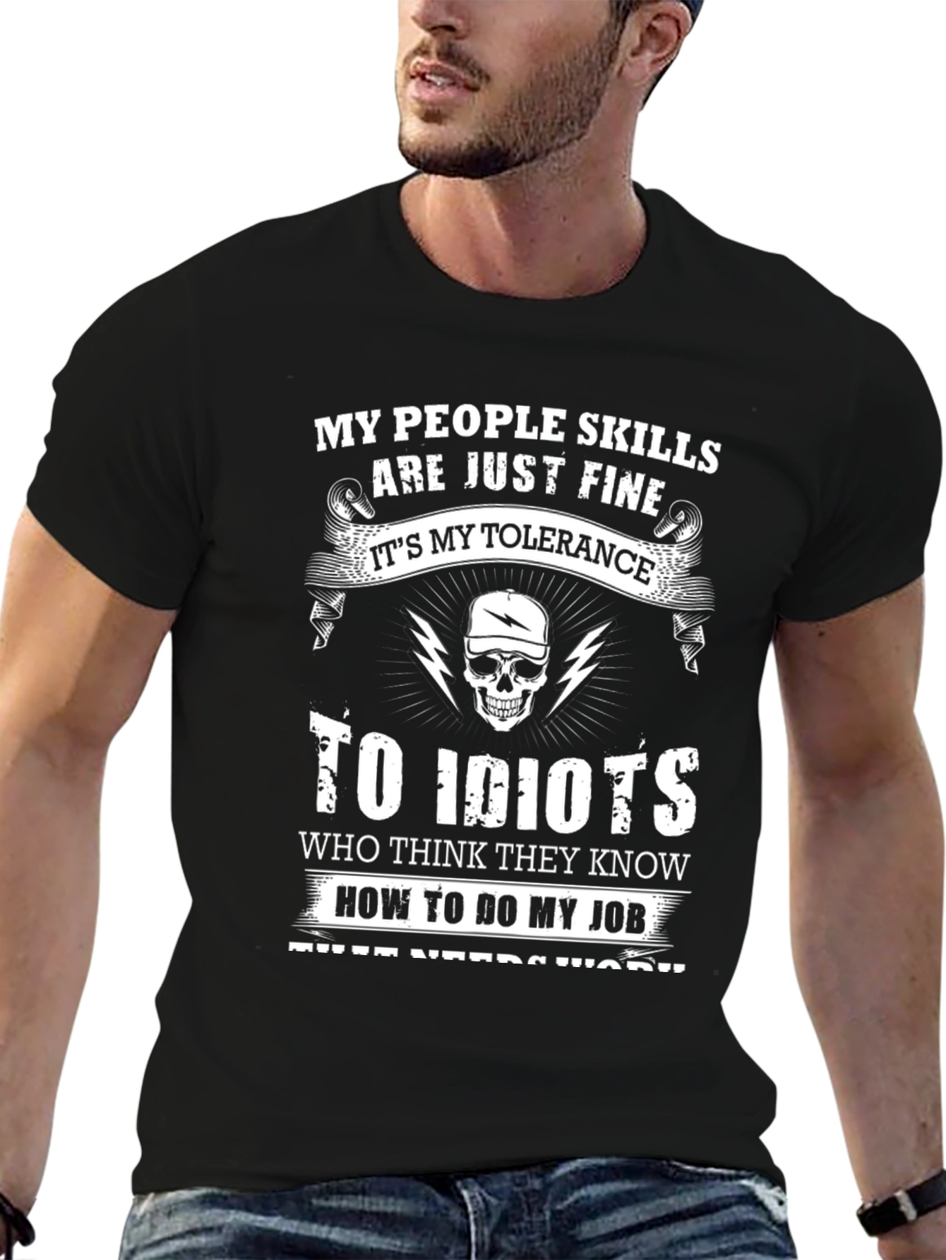 My People Skills Tolerance Funny Graphic T-Shirt