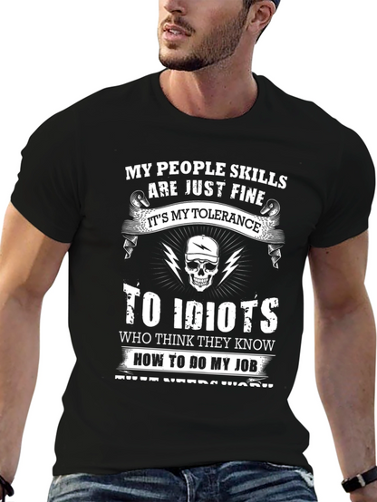My People Skills Tolerance Funny Graphic T-Shirt