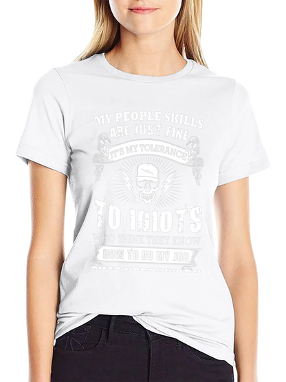 My People Skills Tolerance Funny Graphic T-Shirt