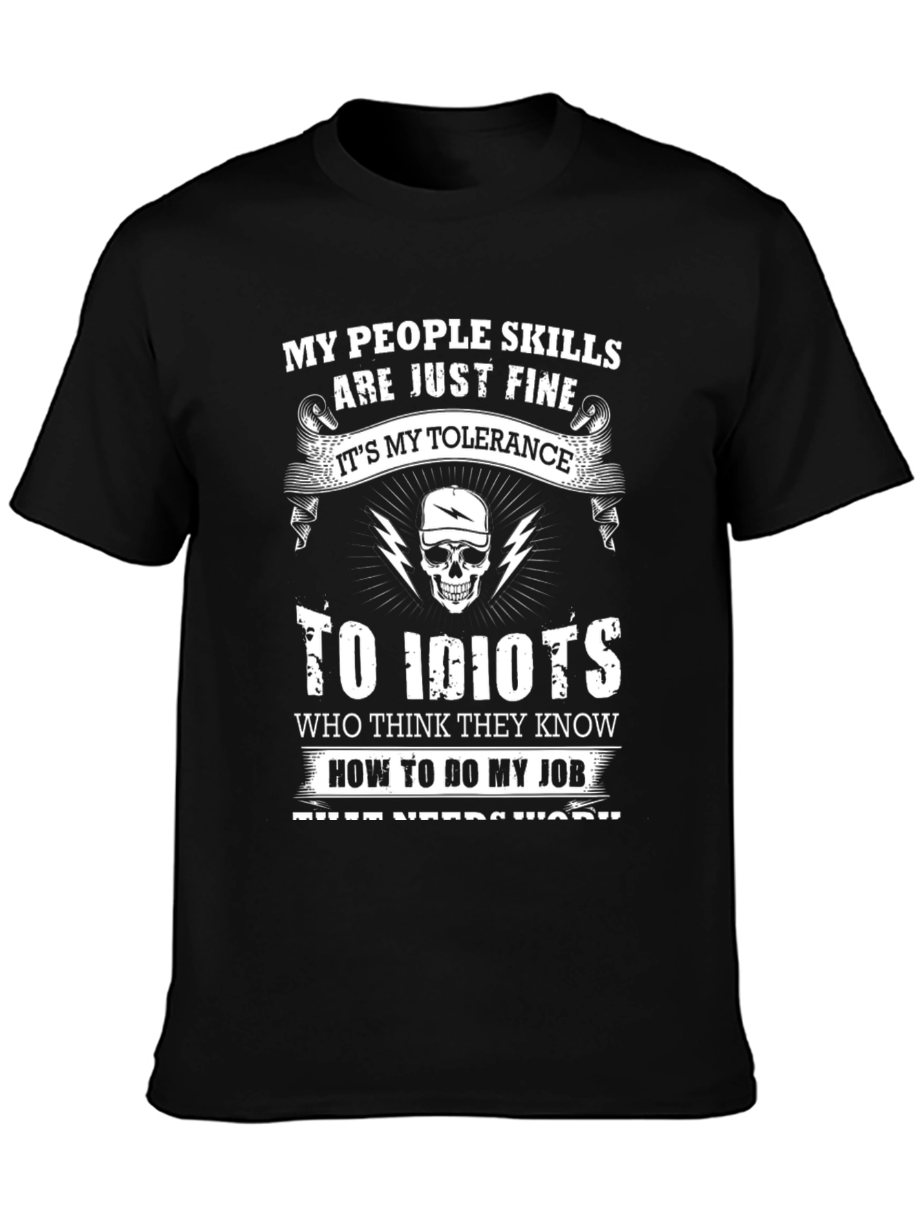 My People Skills Tolerance Funny Graphic T-Shirt