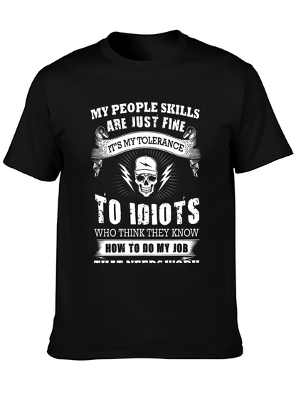 My People Skills Tolerance Funny Graphic T-Shirt