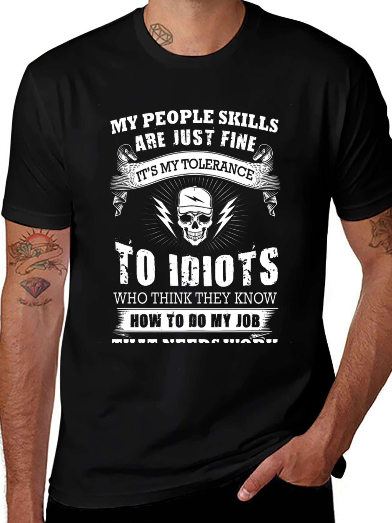 My People Skills Tolerance Funny Graphic T-Shirt