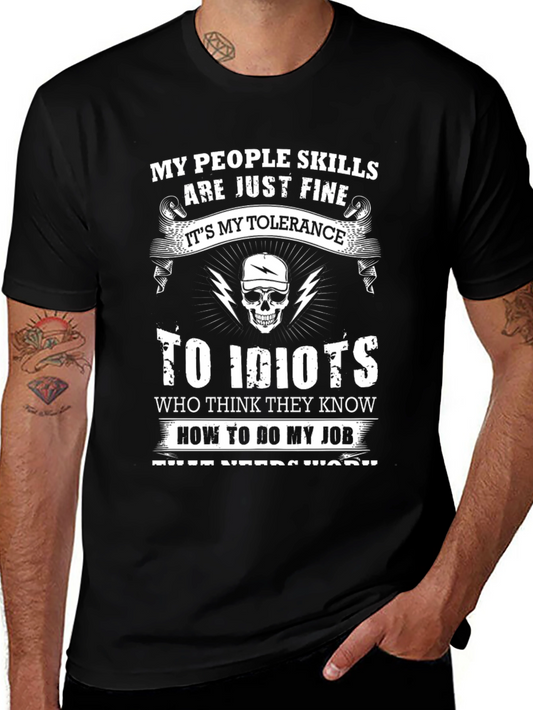 My People Skills Tolerance Funny Graphic T-Shirt