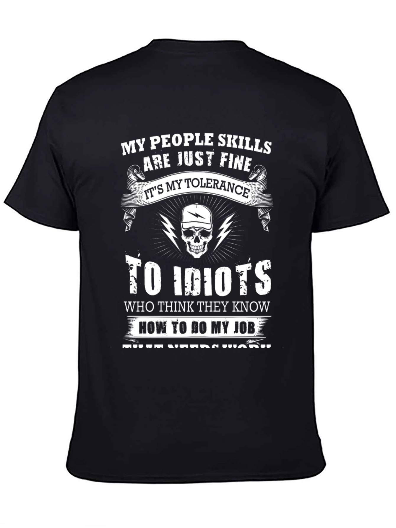 My People Skills Tolerance Funny Graphic T-Shirt
