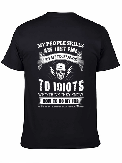 My People Skills Tolerance Funny Graphic T-Shirt