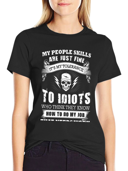My People Skills Tolerance Funny Graphic T-Shirt