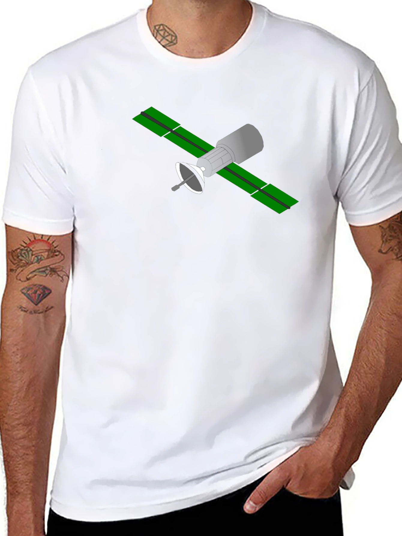 Satellite Graphic T-Shirt - Space Geek Fashion