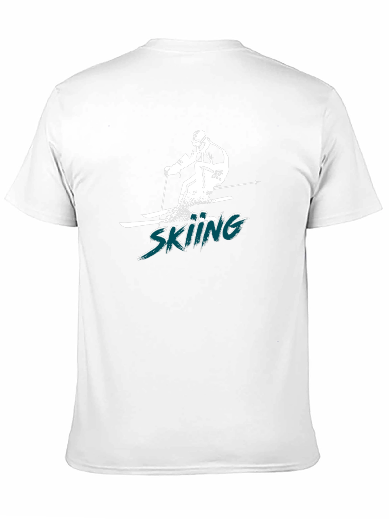 Skiing Graphic Tee - Black Cotton T-Shirt