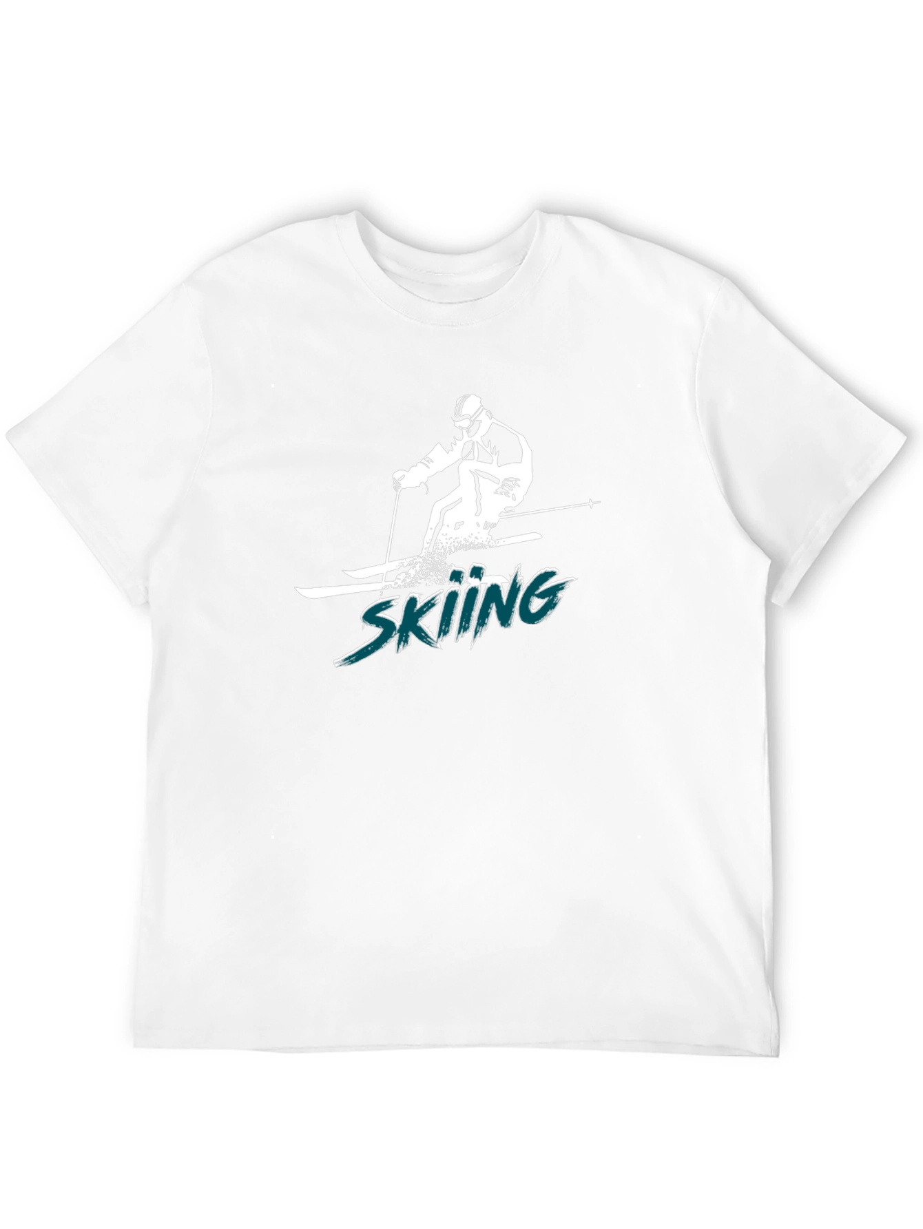 Skiing Graphic Tee - Black Cotton T-Shirt