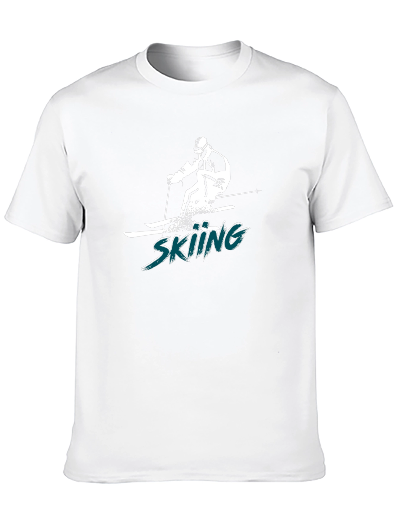 Skiing Graphic Tee - Black Cotton T-Shirt