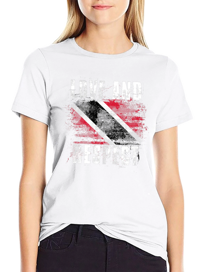 Love And Respect Trinidad Flag Graphic T-Shirt