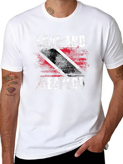 Love And Respect Trinidad Flag Graphic T-Shirt
