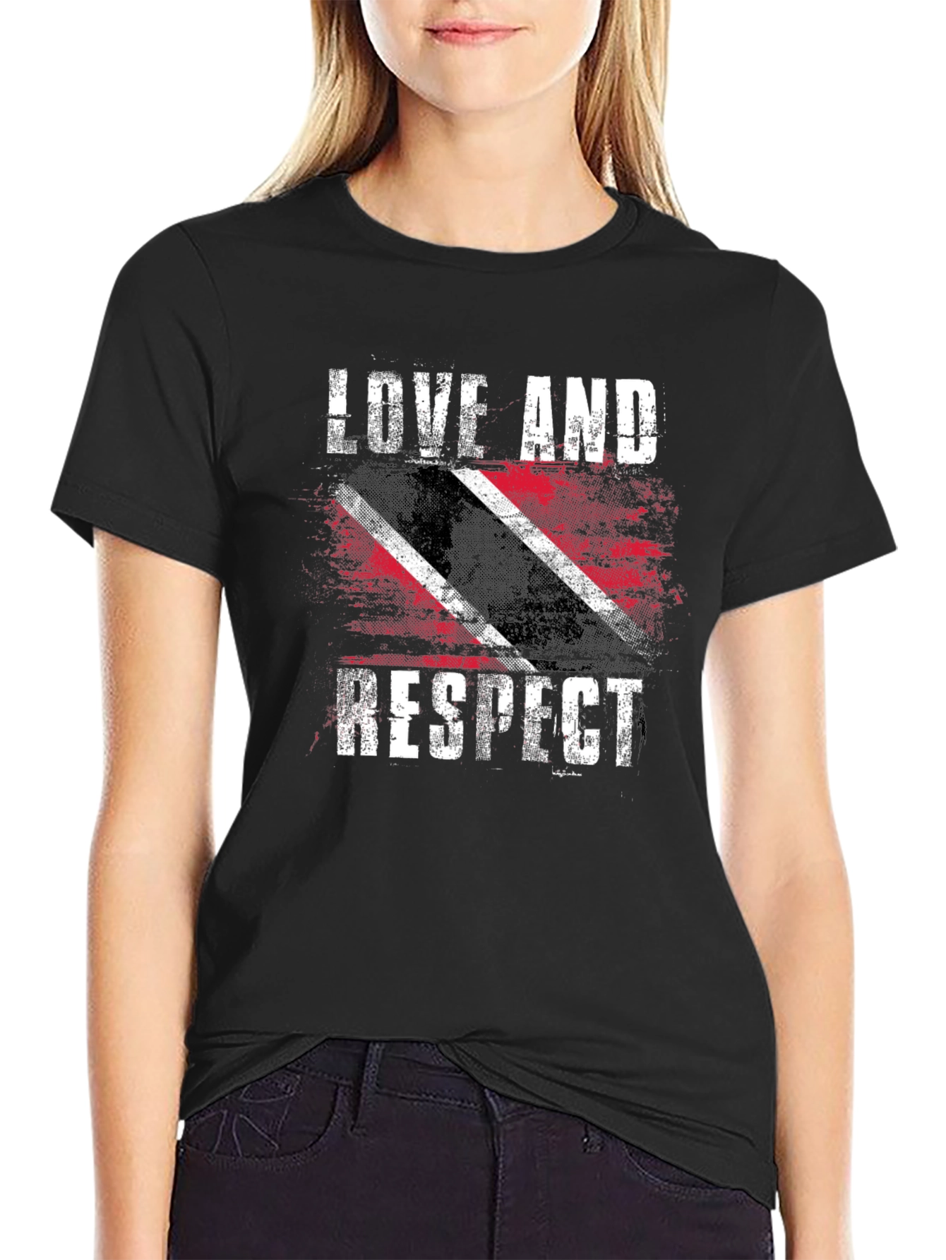 Love And Respect Trinidad Flag Graphic T-Shirt