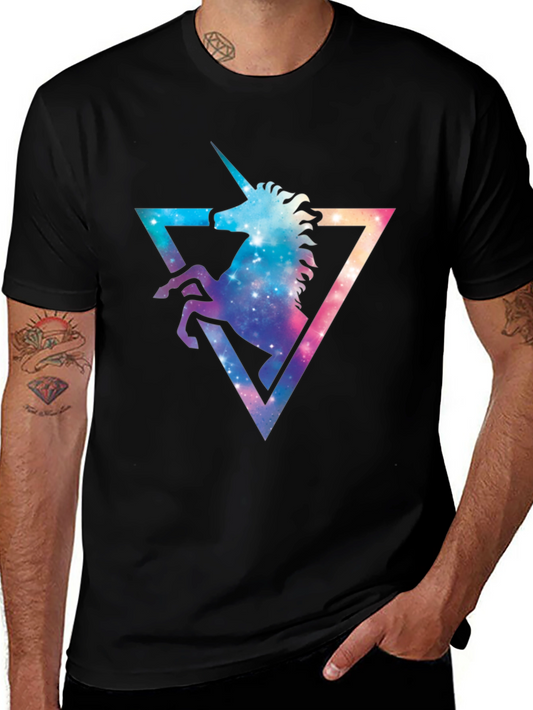Unicorn Galaxy T-Shirt - Black Cotton Blend
