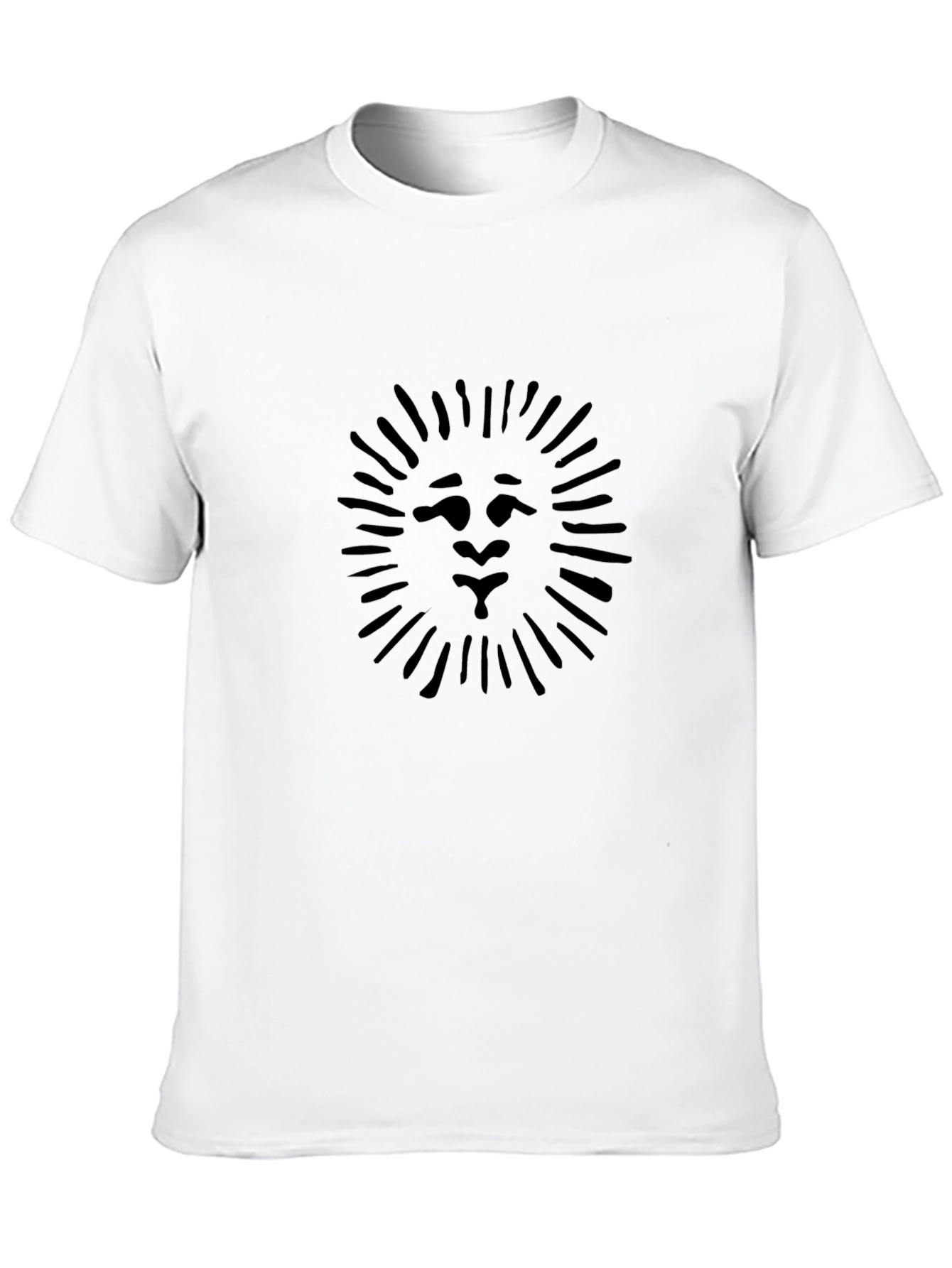 Black T-Shirt with Lion Graphic Print
