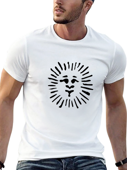 Black T-Shirt with Lion Graphic Print