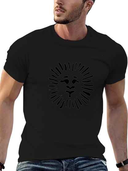 Black T-Shirt with Lion Graphic Print
