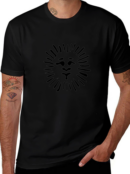 Black T-Shirt with Lion Graphic Print
