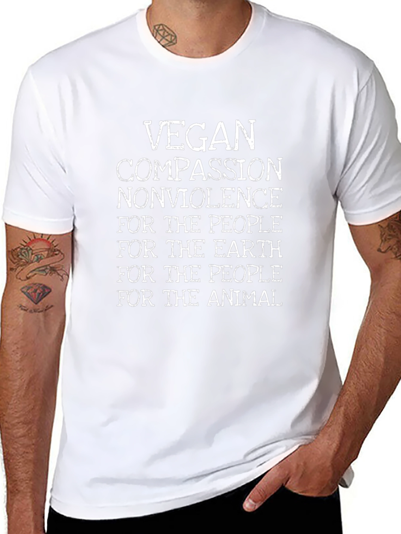 Vegan Compassion T-Shirt - Nonviolence Design