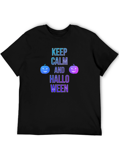 Keep Calm and Halloween Black T-Shirt