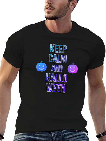 Keep Calm and Halloween Black T-Shirt