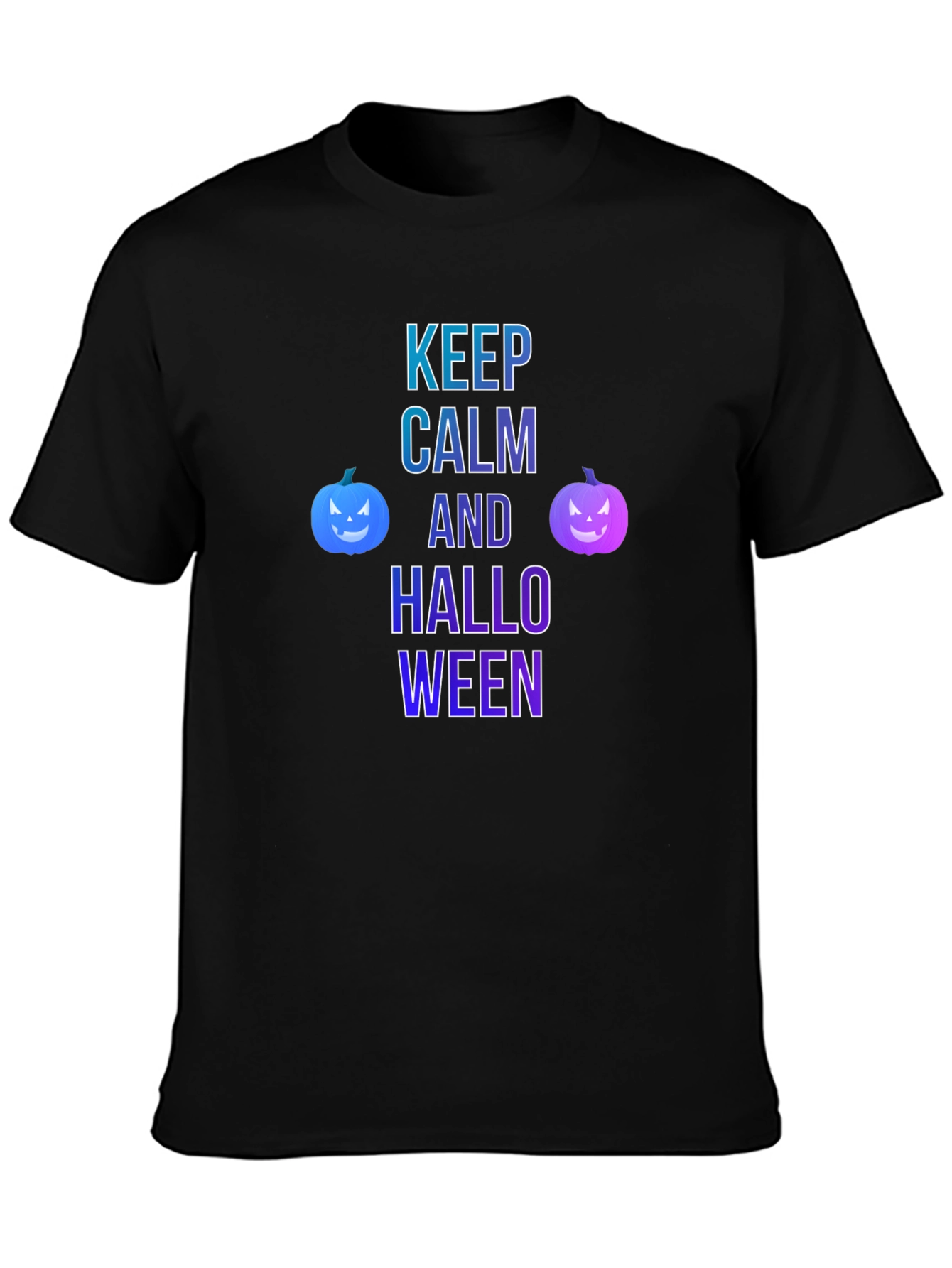 Keep Calm and Halloween Black T-Shirt