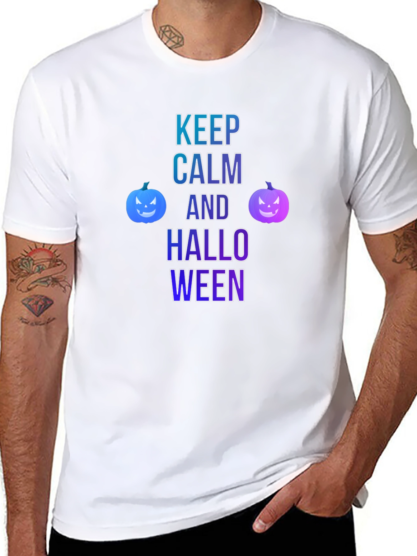 Keep Calm and Halloween Black T-Shirt