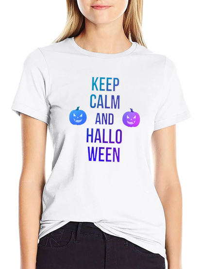 Keep Calm and Halloween Black T-Shirt