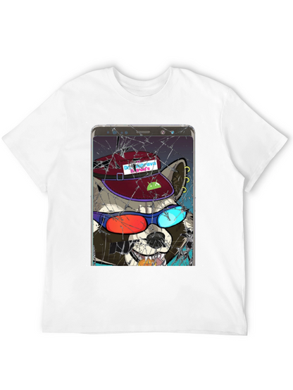 Raccoon Cellphone Graphic T-Shirt